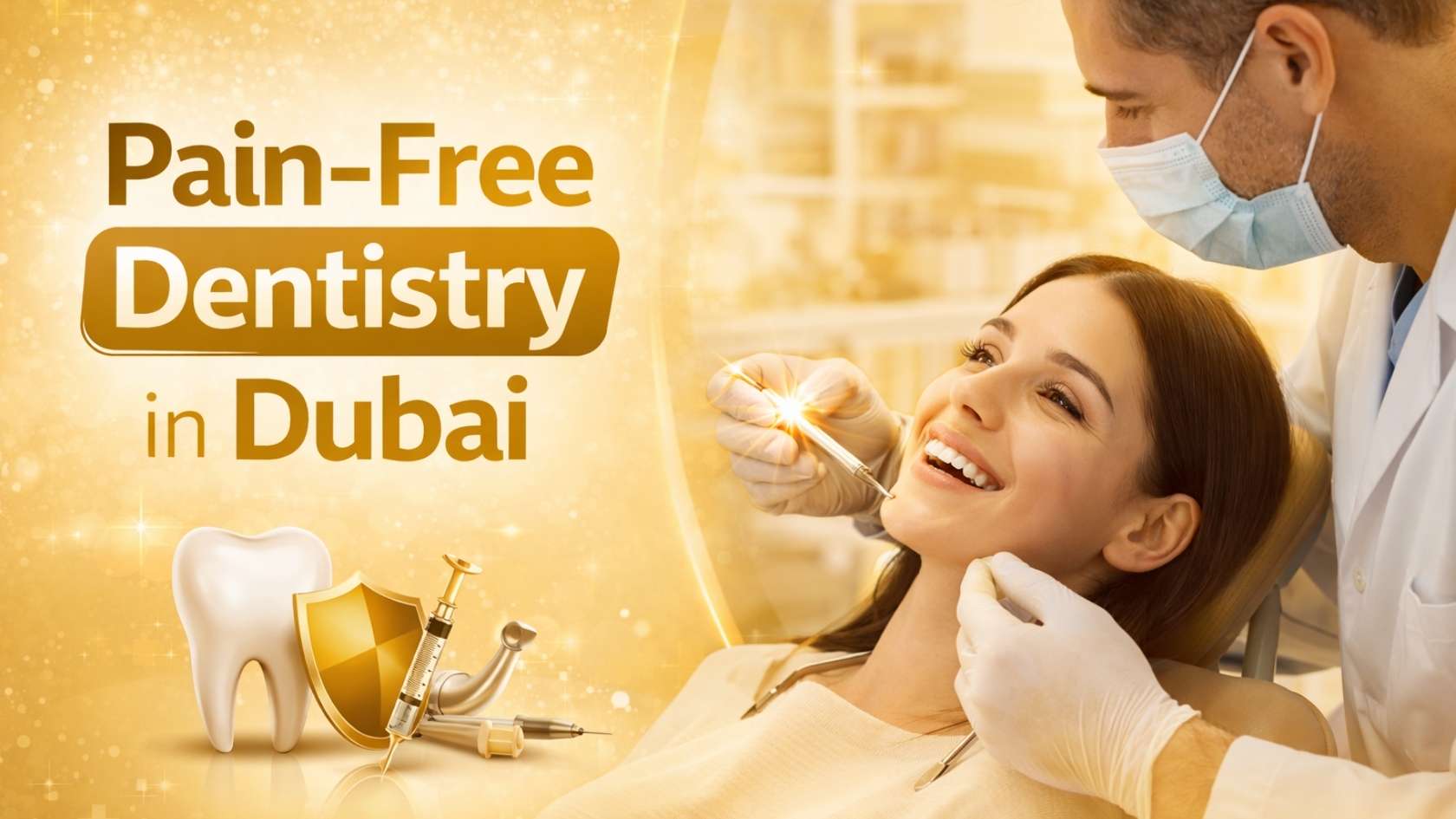 Dentist performing a comfortable dental procedure for a patient representing pain-free dentistry in Dubai
