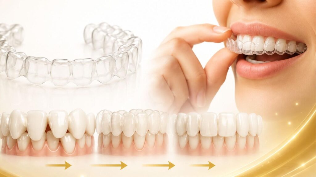 How invisible aligners work to gradually straighten teeth through clear aligner treatment and controlled tooth movement